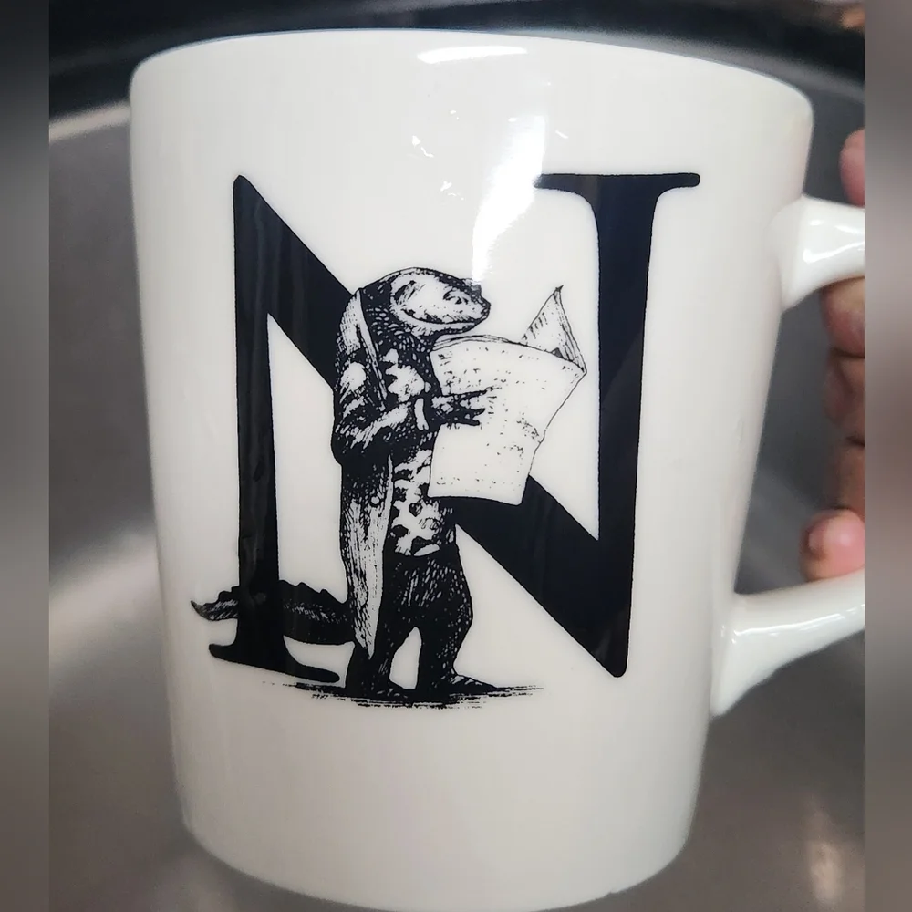 N-Newt With Newspaper Mighty Alphabet Mug